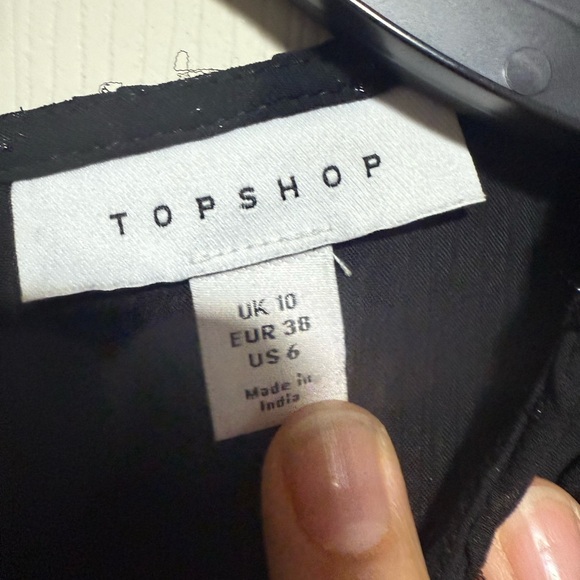 Topshop Charcoal Blouse with Ruffle Detail - Picture 4 of 4